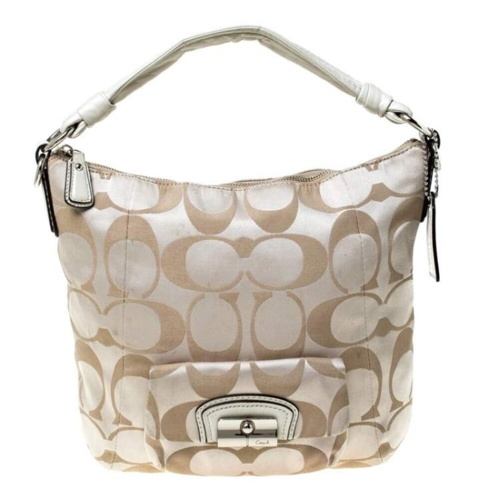 Coach Kristen Signature Khaki Shoulder Bag Purse